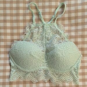 Victoria's Secret Lace Halter Bralette - Light Green